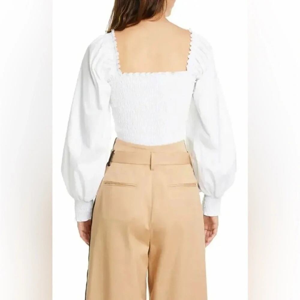 La Ligne Smocked Puff Sleeve Top Sz S - Picture 2 of 8